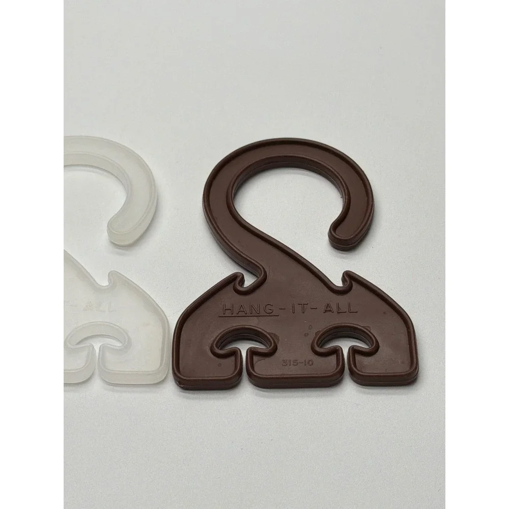 Vintage Tupperware Hang-It-All Hooks Set of 3 Brown Clear 315 Closet Organizer